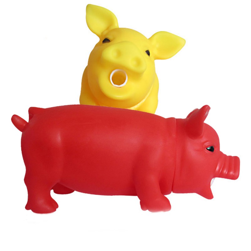 Squeaky pig dog toy